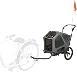 TRIXIE Fahrrad-Anhänger, L: 80 × 103 × 98/147 cm, grau/Salbei bis zu 45 kg - 12804