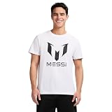 Messi Herren Lifestyle Kurzarm T-Shirt Standard Fit Graphic Tee Baumwolle Jersey Knit, Helles Weiß, XX-Larg