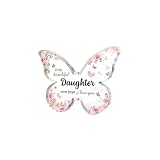 DWUENT Schmetterlings-Acrylschild für Tochter, 10 x 7,5 cm, inspirierendes Andenken, Geburtstags- und Abschlussgeschenke mit gravierten Zitaten, Tochtergeschenke von Mama Pap