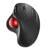 Nulea M501 Kabellose Trackball Maus, Wiederaufladbare Ergonomische Maus, Präzises und Reibungsloses Tracking, 3-Geräte-Verbindung (Bluetooth oder USB), Kompatibel für PC, Laptop, Mac, Window