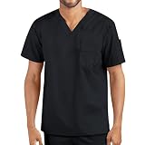 Mymyguoe Medizinisches Schlupfhemd Herren Tunika Einfarbig Schlupfhemd Arbeitsuniform Pflege Kurzarm V-Ausschnitt Uniform Kasack Bluse Pflege Kleidung Sommer-T-Shirts Arbeitskleidung