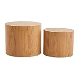 Miliboo Ovale Couchtische aus hellem Holz (2er-Set) H