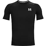 Under Armour Herren Hg Armour Comp kurz rmliges Funktionsshirt schnelltrocknendes T Shirt mit Kompressionspassform, Black White, L EU