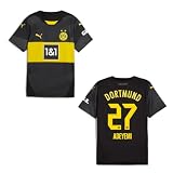 PUMA Original BVB Trikot Kinder [Away 24/25] Offizielles Borussia Dortmund Trikot [Adeyemi 27] Fußball Trikot Sport Fussball Geschenke Jungen BVB Fanartikel Kinder I Gr. 152