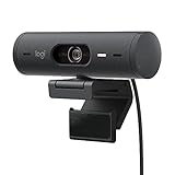 Logitech Brio 500 Full-HD-Webcam mit Auto-Lichtkorrektur, Zeigemodus, Doppelmikrofon + Rauschunterdrückung, Webcam-Abdeckung, für Microsoft Teams, Google Meet, Zoom, USB-C-Kabel - Grap