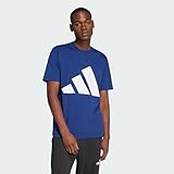 adidas Men's Essentials Big Logo Single Jersey Tee, Dark Blue/White, L