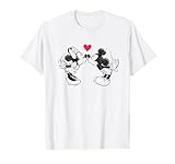 Disney Mickey Mouse and Minnie Sketch Kiss Valentine's Day T-S