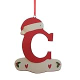 Weihnachten Tree Deko Englische Buchstaben Mit Schlüsselband Und Weihnachtsmütze Weihnachtsbaumanhänger Christbaumschmuck Personalisierte DIY Weihnachtsbriefanhängers Weihnachtsdek