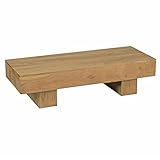 Wohnling Couchtisch Lucca Massiv-Holz Akazie 120cm breit Design Wohnzimmer-Tisch dunkel-braun Landhaus-Stil B