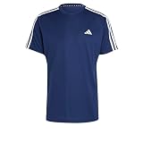 adidas Herren Train Essentials 3-Stripes Training Tee, Dark Blue/White, M