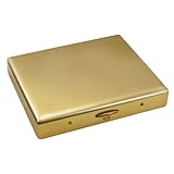 High-Grade Gebürstete Kupfer Zigarettenetui hält 20 Zigaretten. (Mit Marken-Geschenk-Box) (golden)