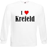 Reifen-Markt Sweatshirt I Love Krefeld Größe 2XL Farbe Weiss Druck Schw