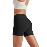 Friptspyg Kurze Sporthose Damen Sport Shorts V High Waist Gym Shorts Stretch Yoga Pants Laufend Hotpants, Schwarz M