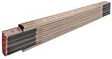 STABILA Zollstock Type 507 N, 2 m, naturfarben, metrische Skala, umschließende Gelenkplatten, Meterstab mit dünnen, hochelastischen H
