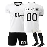 Generisch Fussballtrikot Kinder 2024 2025 Fussball Training Tshirt personalisiert mit eigenem Namen und Nummer Fuer Hause und Auswaerts mit Shorts und Socken Jungs Fanartikele Atmungsaktives Trik