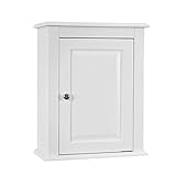 SoBuy® FRG203-W Hängeschrank mit Einer Tür Wandschrank Badschrank Badmöbel Küchenschrank Medizinschrank Weiß BHT ca: 40x49x18