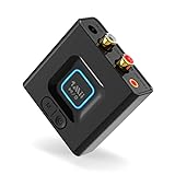 1mii ML201 Adapter für Stereoanlage, Bluetooth 5.0 Empfänger mit 3.5mm AUX Cinch, drahtloser Audio Receiver für PC Lautsprecher mit Smartphones und Tablets, 12 Stunden Spielzeit, Bass M