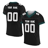 Personalisiert American Football Trikot Kurzarm mit Eigenem Namen Number Team Maßgeschneiderte Rugby Trikot V-Ausschnitt Sporthemden Schnelltrocknend Atmungsaktiv T-Shirt Football Jersey