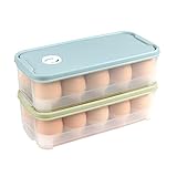 2 Stücke Eierbox, Eierbehälter, KühlSchrank Eier Behälter mit Deckel, 10 Eier Transportbox für kühlschrank, küche, picknick
