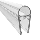 WAKA Premium Duschtür & Duschlippe PRO-B Duschdichtung Optisch Transparent, Duschdichtungen für Duschtüren 6-8mm Glas Länge 1000mm Duschkabinen Dichtungen & Duschtürdichtung mit der Besten Q