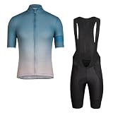 Beokeuioe Fahrradanzüge Radtrikot Herren, Rennrad Trikot Kurzärmliger Body Für Fahrradtraining, Radfahrerbekleidung, Fahrradtrikot-set Radfahrertrikot Radsportanzüge MTB Sp