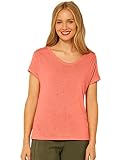 STREET ONE Damen A318477 Flammgarn T-Shirt, Sunset Coral, 42