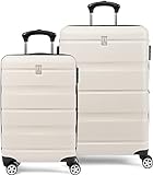 Travelpro Runway Starre Koffer Set, Weiß, Handkoffer und erweiterbar, von Medium bis Groß, Lenkrollen, weiß, Hartschalenk