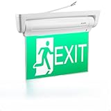 LED Fluchtwegleuchte, LED Notleuchte Wand & Deckenmontage, Fluchtwegleuchte mit Zwei Seiten und 6 Piktogrammen, Rettungszeichenleuchte, Beleuchtetes Notausgangsschild- Notausgang Notfall EXIT