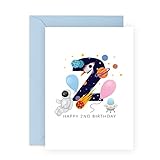 Central 23 Geburtstagskarte zum 2. Geburtstagskarte für Enkelsohn – mit lustigem Aufkleb