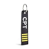 DonJordi Schlüsselanhänger CPT für alle Flugkapitäne und Piloten mit hochwertiger Bestickung