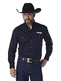 Wrangler Herren Shirt mit Zwei Taschen Hemd mit Button-Down-Kragen, Marineblau, L