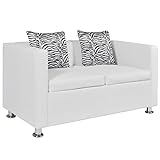 Maxspace 2-Sitzer-Sofa Kunstleder Weiß mit Schlaffunktion, Couchgranitur mit Bettfunktion, Polsterecke, Big Sofa, Polsterg