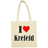 Reifen-Markt Tasche I Love Krefeld Größe 38x42 Farbe Natur Druck Schw
