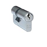 FELGNER Kurz-Zylinder Euro Plus Schließzylinder Profilzylinder Türschloss für schmale Türen Metalltüren Glastüren Gartentüren - inkl. 3 Bart-Schlüssel | 20-30 mm (30-20 mm) Nickel M