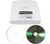 Smart-Glossy Bedruckbare CD-Rohlinge 80min/700MB CD-R Inkjet Printable Weiß Glänzend - 25 Stück in Papier CD Hü