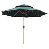 SHPKQZFB 9 Fuß, großer wasserdichter Tisch-Sonnenschirm, Gartensonnenschirm UV50+ Sonnenschutz, Außenschirm für Terrasse/Hinterhof/Pool/S