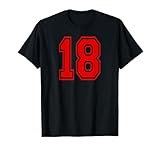 Nummer 18 Red Sports Team Style T-S