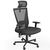 Dripex Bürostuhl, ergonomischer Schreibtischstuhl, Chefsessel mit breites Schaumstoffkissen, Nacken-, Schulter- und taillenfreundlich, höhenverstellbar, Neigungsfunktion von 90° bis 135°