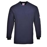 Portwest Flammhemmendes antistatisches Langarm T-Shirt, Größe: M, Farbe: Marine, FR11NARM