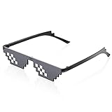 Fiada 8 Bit Pixel Mosaik Glas Unisex Sonnenbrille UV Schutz Spieler Sonnenbrille Coole Brille für Männer Frauen Kinder Foto Requisiten (Eleganter Stil, Schwarz)