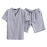 Ärmel Shorts Set Herren Farbe Baumwolle Zweiteiliger Kurz Solide Herren Anzüge & Sets Kinder Festliche N Roll Anzug