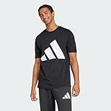 adidas Herren Essentials Big Logo Single Jersey Shirt, Black/White, L