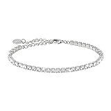 GD GOOD.designs EST. 2015 Tennisarmband Silber für Damen I Cubic Zirkonia Armband I Silberne Armkette mit Kristall Steinen (3mm)
