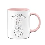 Tassenbrennerei Orignal Lama Tasse mit Spruch Anti Stress Tasse - Kaffeetasse lustig als Geschenk für Kollegen oder Kollegin (Rosa)