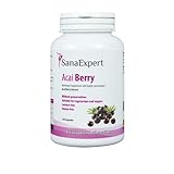SanaExpert Acai Berry, Nahrungsergänzung mit reinem Açaí-Beeren-Extrakt und Antioxidantien, vegan, ohne Zusätze und made in Germany, 120 Kap