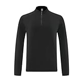 BASHAMAN Langarm Kompressionsshirt Herren Leichte Schwitzen Schnelltrocknend Atmungsaktiv Laufshirt Jogging Fitness Workout Sportshirt F-Black XXL