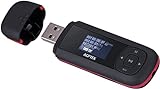AGPTEK 8GB Tragbare USB MP3 Player 1 Zoll LCD Display, Mini Musik Player mit FM, Aufnahme, U3, Schwarz und R