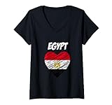 Herz Flagge Ägypten Shirt I love Egypt T-Shirt T-Shirt mit V