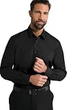 JP 1880 Herren Hemd, Business, Bügelfrei, Kentkragen, Langarm, Comfort Fit, Bis 8xl, Schwarz, 5XL EU