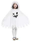 Licus Kinder Halloween Geist Umhang Gespenst Weiß für Cosplay Karneval Fasching 95-110